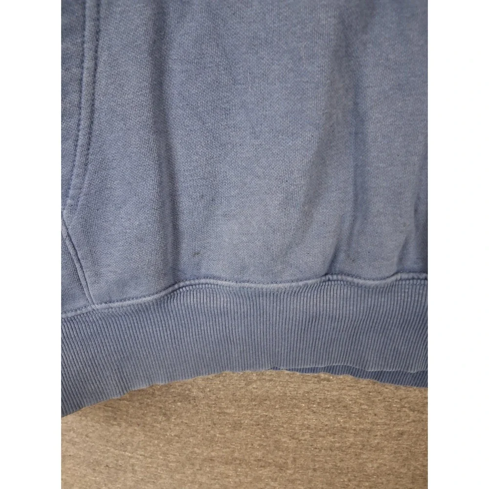 The North Face Mens Sweatshirt L Blue Hoodie Never Stop Exploring Spellout Gorp